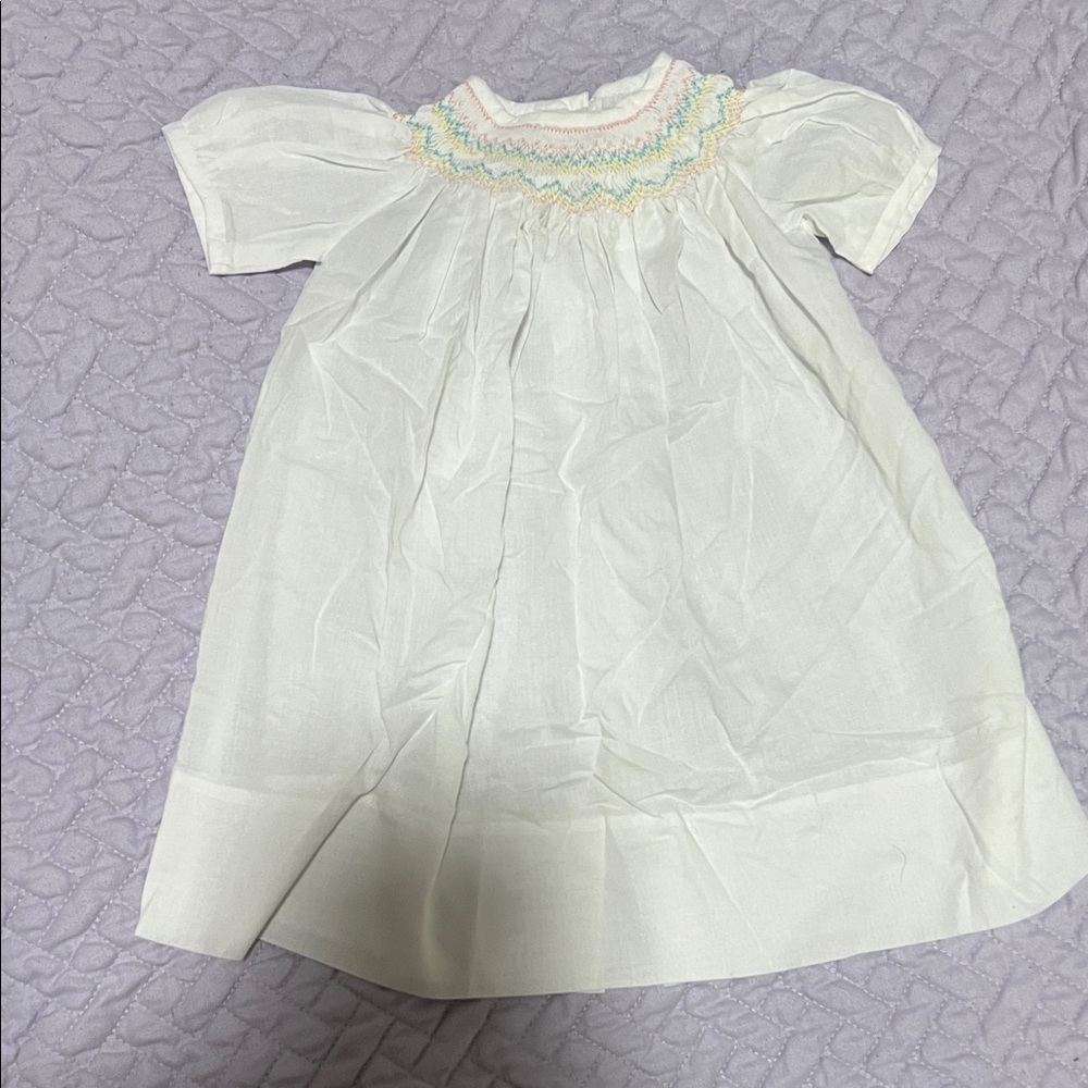 White Dress with Colorful Embroidery